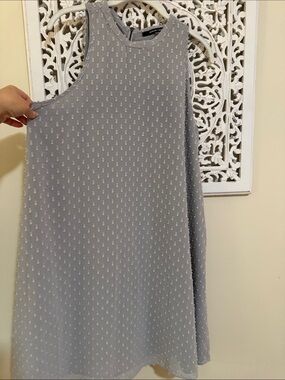 Sugarlips Light Gray Sleeveless Textured Mini Dress